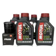 Kit Troca Óleo Motul 5100 15w50 4 litros + Filtro Yzf R1 Yamaha oleo semissintetico original motul filtro fram