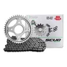 kit relação transmissão xre 300 corrente com retentor scud