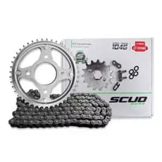 kit transmissao relacao cb 300 09/15 scud com corrente com retentor