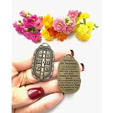 MEDALHA ORAÇÃO DE SÃO BENTO Nº 18 (10 unidades) - Ouro Velho