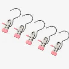 Prendedor Multiuso de Metal Com Gancho Giratório 360° Kit 5 10 ou 15 Peças Alta Resistência
