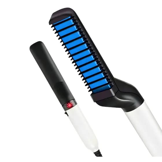 Escova Alisadora Para Barba e Cabelo Masculino Elétrica Portátil