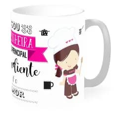 Caneca Cozinheira | Cozinheiro Personalizada com Nome Porcelana Profissão