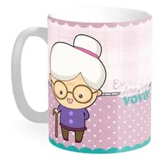 Caneca Porcelana Vovó ou Vovô Presente