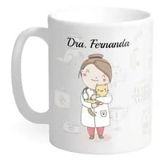 Caneca Veterinária Personalizada Com Nome Porcelana