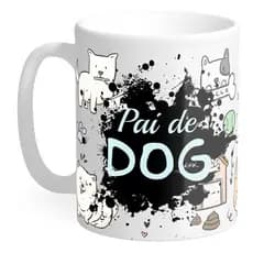 Caneca Pai de Dog Mãe de Dog Personalizada com Nome Pai de Pet Mãe de Pet