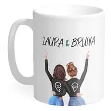 Caneca Irmã Amiga Amizade Personalizada com Nome Porcelana Presente Irmã Presente Amiga