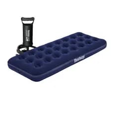 Colchão Camping Solteiro Inflável 150kg + Bomba De Ar Bestway