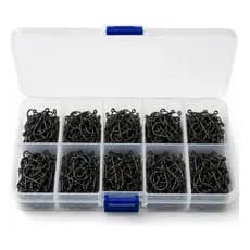 Kit Com 600 Anzóis Pesca Aço Carbono Do #3 Ao #12 Com Caixa organizadora