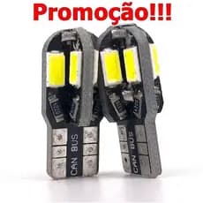 Kit 2 4 8 10 Lâmpadas Canbus Super Led Pingo T10 Para Farolete Meia Luz Placa Teto Carro 6000K 12v Super Branco 8 Smds