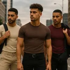Camiseta Masculina Canelada Americana Slim Algodão Premium Ribana