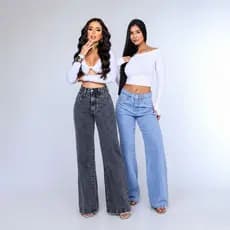 Calça Jeans Wide Leg Elegante Alta Costura para Estilo e Conforto Design Wide Leg e Alta Costura Ajuste Confortável e So