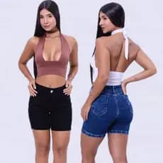 SHORT MEIA COXA JEANS COM BOLSO FUNCIONAL
