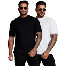 Kit 2 Camiseta Oversized Básica Streetwear Masculina Academia