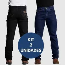 KIT 2 Unidades Calça Country Masculina Cowboy Larga Calça de Trabalho