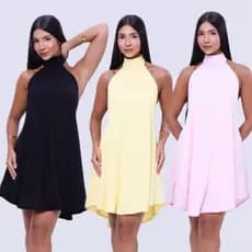 Vestido Curto Soltinho Forrado Costas Nua Blogueira