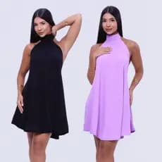 KIT 02 VESTIDOS RODADOS CURTOS FORRADOS FRENTE UNICA COSTAS NUAS