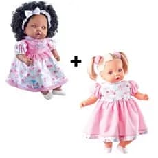 Boneca Angelina Loira + Boneca Angelina Negra Com Acessórios Milk Brinquedos