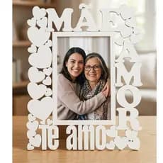 Porta Retrato Mãe Homenagem Presente 15x10 Com Suporte Mori Branco Mãe