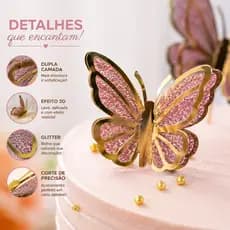 Borboleta 3d para decoração de bolo