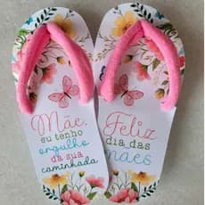 Lembrancinha dia das Mães I Card Chinelinho Personalizado I Dia das Mães l 12, 24, 48 ou 60 pares