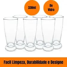 Kit Copo de Vidro Tulipa Cerveja Chopp 330ML