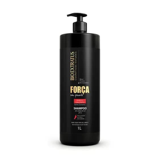 Shampoo Força com Pimenta 1L Bio Extratus/Fortalece e Ativa o Crescimento Saudável dos Cabelos