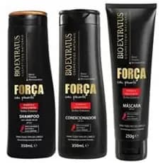 Kit Força com Pimenta Bio Extratus 3 Produtos-Shampoo 350m, Condicionador 350ml e Máscara 250gr/Kit Fortalecedor