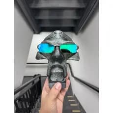 Oculos de Sol Adulto Lupa do Vilão Armação prata metal UV400
