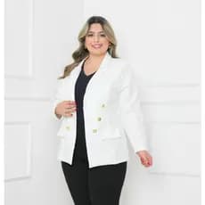 Blazer Alfaiataria Plus Size G1G2 G3 Feminino Casaco Social Com Botão