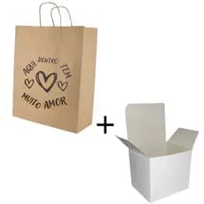 Caixinha + Sacola de Presente Para Caneca