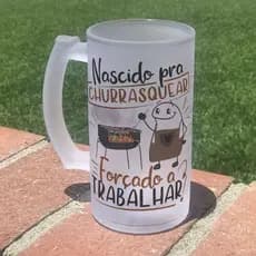 Caneca de Chopp Pai Churrasqueiro Presente Personalizado - Nascido Pra churrasquear