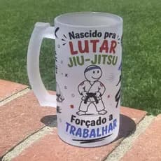 Caneca de Chopp Personalizada Presente Pai Nascido Pra Lutar Forçado a Trabalhar