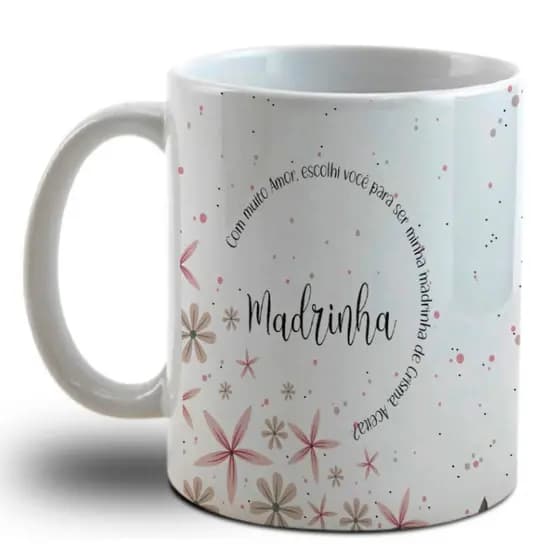 Caneca Lembrancinha de Crisma - Madrinha de Crisma - Porcelana 325 ML