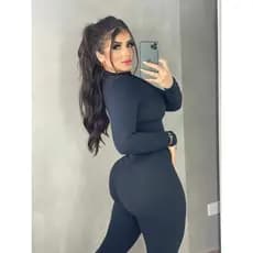 Macacão Manga Longa Com Zíper Feminino Suplex Moda Feminina
