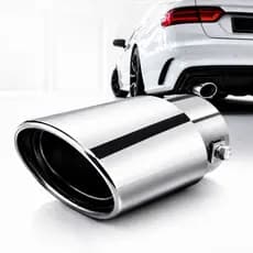 Ponteira Escapamento Aço Inox Saída 3 Polegadas Universal Prata Tuning Esportivo Carro Universal Parafuso Alumínio