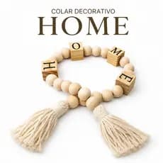 Colar de Mesa Madeira Home  Enfeite Colar Decorativo Luxo 70cm