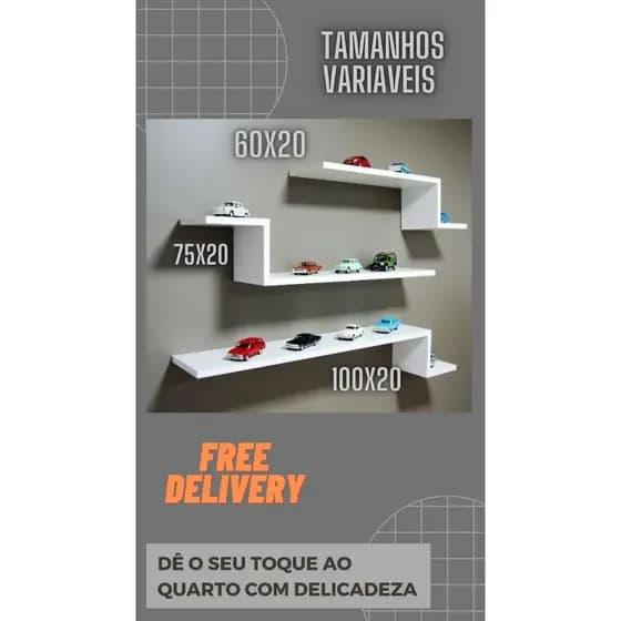 PRATELERIAS DECORATIVAS COM TAMANHOS VARIAVEIS - 75X20 - ENVIO IMEDIDATO 24H