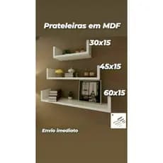 KIT PRATELEIRAS EM U - 100% MDF - MODERNO PARA SUA DECORAÇÃO
