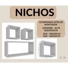 NICHO DECORATIVO - ALTA RESISNTECIA - 100% MDF - DECORE SUA CASA - SUPORTE PARA DECORAÇÃO QUADROS LIVROS