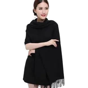 Cachecol Lenço Feminino Liso Preto
