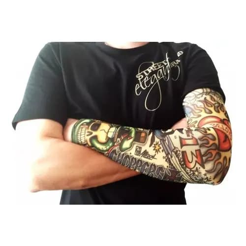 Kit 03 Pares Manguito Tatuagem Fake Tattoo Sleeve Atacado