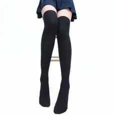 Meia 7/8 Preta Lisa colegial