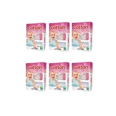 450 Hastes Flexíveis Baby Rosa Com Pontas De Algodão Cotton Line Tipo Cotonete