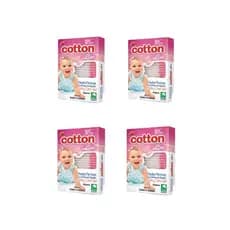 300 Hastes Flexíveis Baby Rosa Com Pontas De Algodão Cotton Line Tipo Cotonete