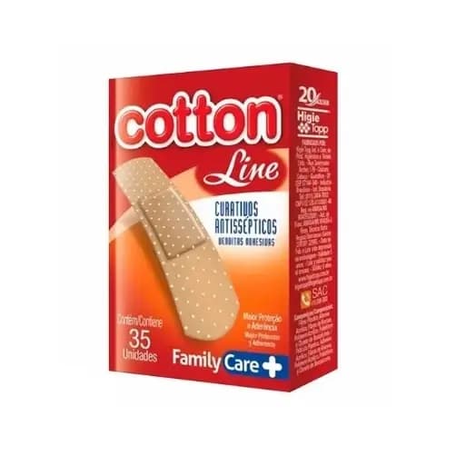 CURATIVO COTTON LINE C/35 UNIDADES ANTISSEPTICO