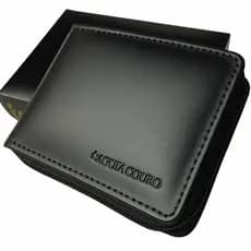 Carteira Masculina Couro Legitimo fecho com ziper resistente