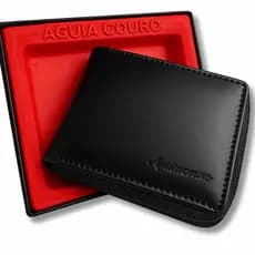 Carteira Masculinas De Couro Legitimo Completa com Fecho de Zíper Couro Macio Alta Qualidade