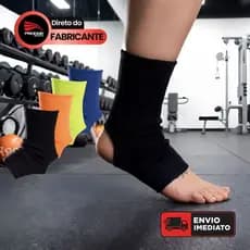 Par Tornozeleiras Elásticas C/ Compressão Progne Sports - Proteção Treinos Academia Futebol Vôlei Corrida
