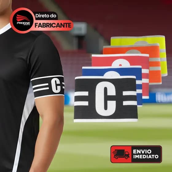 FAIXA CAPITÃO BRACADEIRA ELÁSTICA AJUSTÁVEL FUTEBOL - PROGNE SPORTS